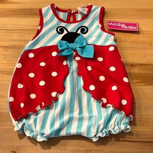 Molly & Millie ladybug balloon romper